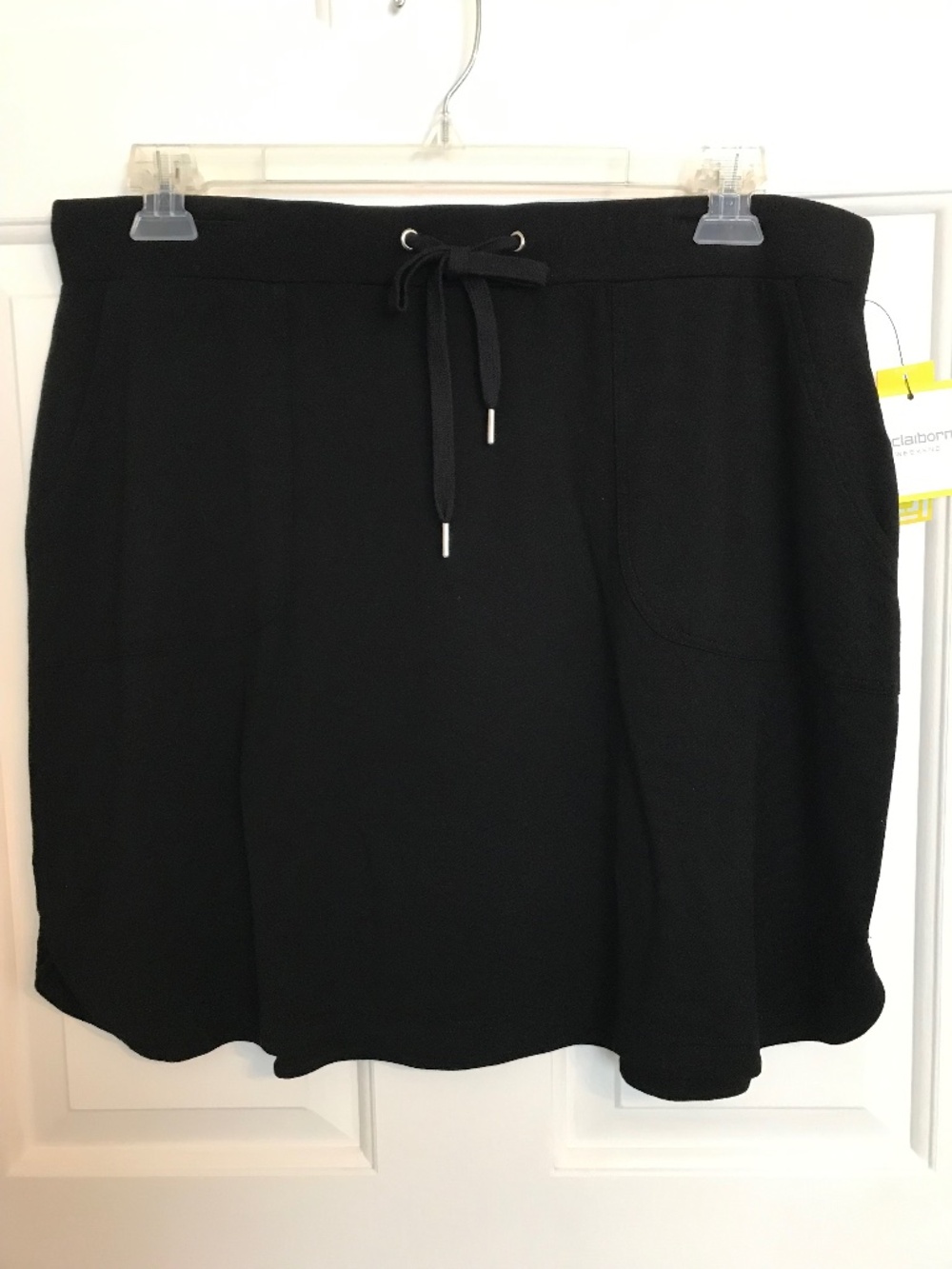 Liz Claiborne Soft Comfort Pull-On Stretch Knit Pocket Skirt Size XL Black
